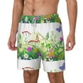 thumbnail image 1 of Picia Plants and Insects pattern Mens Swim Trunks with Compression Liner Stretch Beach Shorts Quick Dry with Zipper Pockets No-Chafing Board Shorts-Medium, 1 of 9