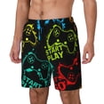 thumbnail image 1 of Picia Play Game Start pattern Mens Swim Trunks with Compression Liner Stretch Beach Shorts Quick Dry with Zipper Pockets No-Chafing Board Shorts-X-Large, 1 of 9