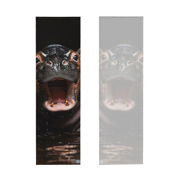 Picia Playful Baby Hippo Splash Pattern Cooling Towels (40"x12") Cool Towel, Cold Towel, Microfiber Soft Breathable Chilly Ice Towel