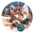 thumbnail image 1 of Picia Playful Cat Print Christmas Tree Skirt , Christmas Tree Skirt Ornaments for Merry Christmas Holiday Party Decorations Indoor Outdoor-36", 1 of 7