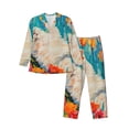 thumbnail image 1 of Picia Playful Floral Cat Pattern Men’s Long-Sleeve Sleepwear Set - Soft 2-Piece Loungewear with Pockets, Comfy PJs for Relaxing Nights-Small, 1 of 7