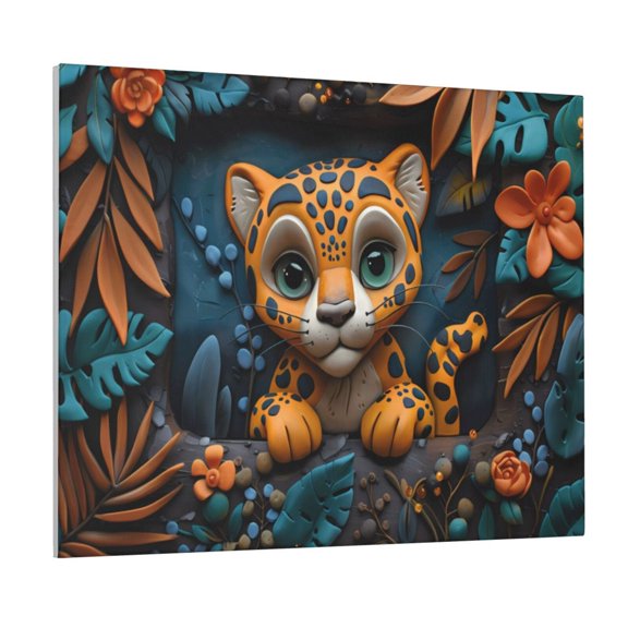 Picia Playful Leopard Art Pattern Decorative Picture – Unique Wall Art, Modern Canvas Print for Trendy Interiors (Horizontal)