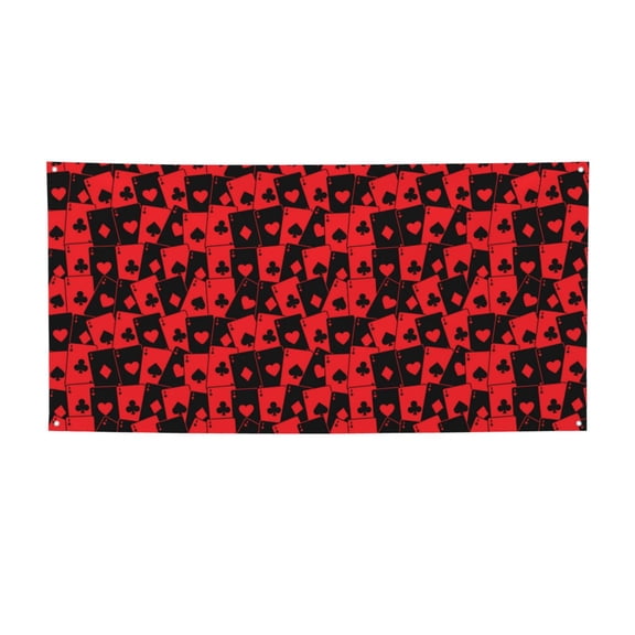Picia Playing Cards Pattern Party Banner, Festive Decoration, Holiday Banner, Celebration Decor, Event Banner, Reusable Party Banner-Small