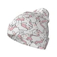 thumbnail image 1 of Picia Playing Rabbit Pattern Knitted Beanie Hat for Men and Women , Unisex Winter Warm Stretchy Knit Cap Thick Fisherman Beanies Cuffed Plain Skull Caps, 1 of 6