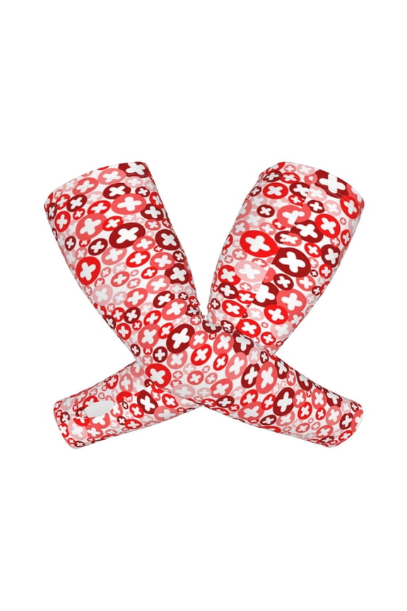 Plus Cross Arm Sleeves for Men and Women - Tattoo Cover Up UPF 50+ Cooling Sports Sleeve for Basketball Golf Football-One Size