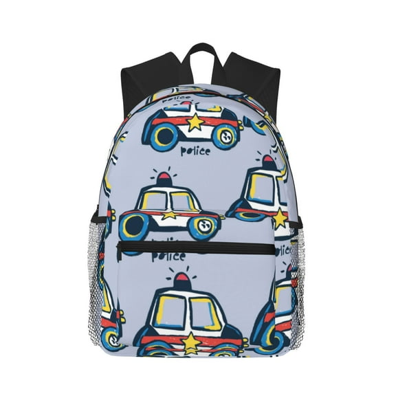 Picia Police Car Large Capacity Backpack Classic Style Backpack Casual Backpack Water-Resistant School Work Travel Outdoor Backpack