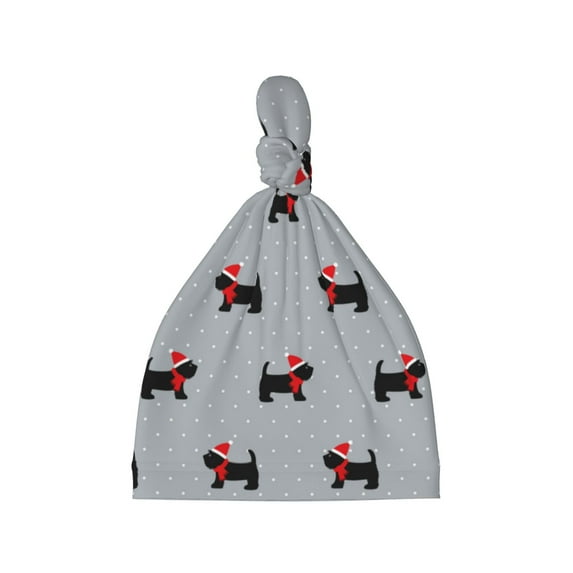 Picia Polka Dot Christmas Dog Printed Preemie Hats for Baby Girls Cotton Premature Knot Hats Newborn Hospital Cap Warm Knot Beanie Nicu for Preemie Girls and Boys