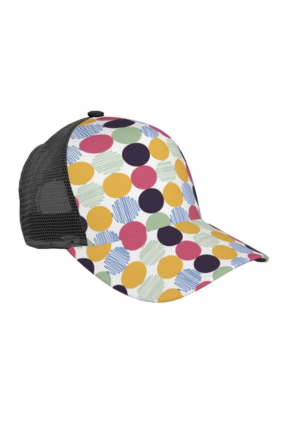 Polka Dot Pattern Trucker Hat,Baseball Cap,Sun Protection Cap,Stylish Headwear,Leisure Cap,Outdoor Sports Cap