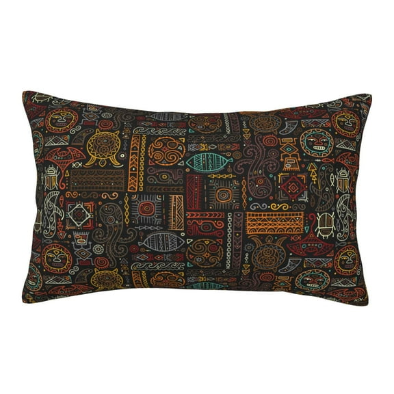 Picia Polynesian Turtles Pattern Plush Pillow Case – Soft and Cozy Cushion Cover, Hypoallergenic Throw Pillow Case for Home Decor-14"x20"