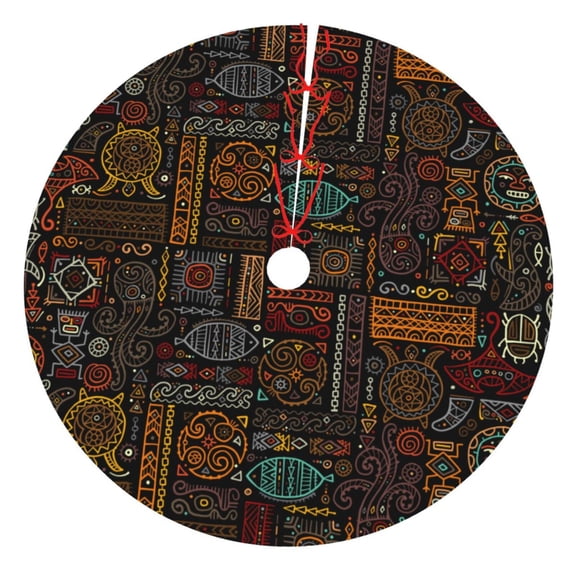 Picia Polynesian Turtles Print Christmas Tree Skirt , Christmas Tree Skirt Ornaments for Merry Christmas Holiday Party Decorations Indoor Outdoor-30"