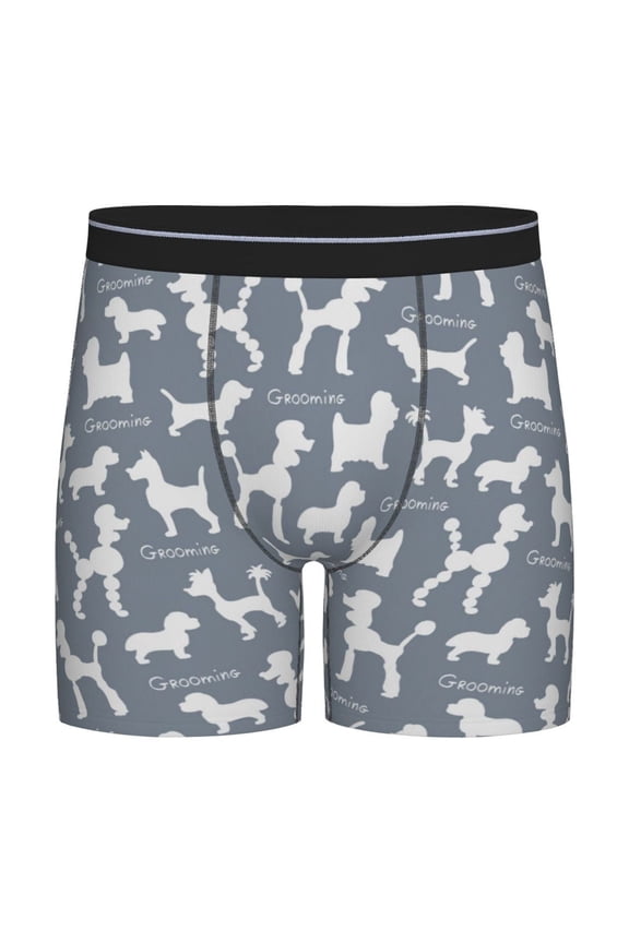 Poodle Dog Pattern Men's Athletic Long Leg Briefs , Performance Stretch Underwear，Moisture-Wicking