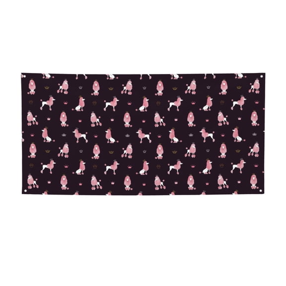 Picia Poodle Dog Pattern Party Banner, Festive Decoration, Holiday Banner, Celebration Decor, Event Banner, Reusable Party Banner-Small
