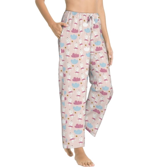 Picia Poodle In Ballet Skirts Dancing Womens Soft Woven Cotton Elastic Waistband Sleep Pajama Pant Lounge Sleep Pant With Pockets And Drawstring-Medium