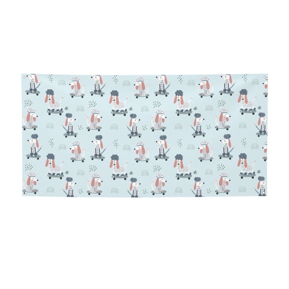Picia Poodle Playing Skateboard Pattern Party Banner, Festive Decoration, Holiday Banner, Celebration Decor, Event Banner, Reusable Party Banner-Small