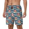 thumbnail image 1 of Picia Popcorn On Blue Lines pattern Mens Swim Trunks with Compression Liner Stretch Beach Shorts Quick Dry with Zipper Pockets No-Chafing Board Shorts-Small, 1 of 9