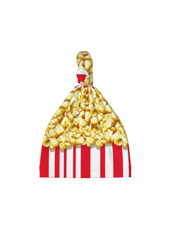 Popcorn Printed Preemie Hats for Baby Girls Cotton Premature Knot Hats Newborn Hospital Cap Warm Knot Beanie Nicu for Preemie Girls and Boys