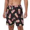 thumbnail image 1 of Picia Popcorn pattern Mens Swim Trunks with Compression Liner Stretch Beach Shorts Quick Dry with Zipper Pockets No-Chafing Board Shorts-Large, 1 of 9