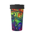 thumbnail image 1 of Picia Pride Rainbow Pattern 500ml Carry Insulated Coffee Mug, Stainless Steel Travel Mug with Hidden Handle, Leak-Proof for Car, Office, Home, and Outdoor Use, 1 of 8