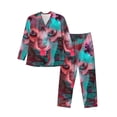 thumbnail image 1 of Picia Psychedelic Hairless Cat Pattern Men’s Long-Sleeve Sleepwear Set - Soft 2-Piece Loungewear with Pockets, Comfy PJs for Relaxing Nights-X-Large, 1 of 7
