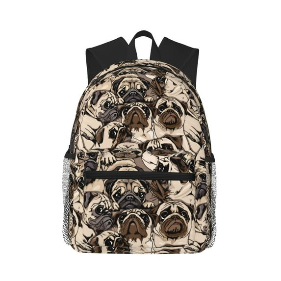 Picia Pug Large Capacity Backpack Classic Style Backpack Casual Backpack Water-Resistant School Work Travel Outdoor Backpack