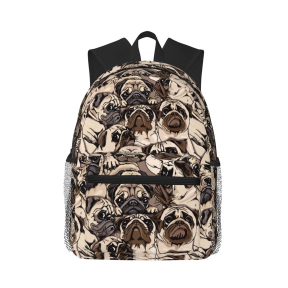 Picia Pug Large Capacity Backpack Classic Style Backpack Casual Backpack Water-Resistant School Work Travel Outdoor Backpack