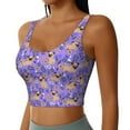 thumbnail image 1 of Picia Pugs and Flowers Sports Bra for Women,Padded Strappy Sports Bras Medium Support Yoga Bra with Removable Cups,Running Yoga Bra-Large, 1 of 9