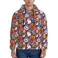 thumbnail image 1 of Picia Pumpkin And Flying Bat1 Pattern Casual Men's Hoodie - Lightweight Hooded Sweatshirt with Kangaroo Pocket, Comfortable Pullover for Everyday, Travel-X-Large, 1 of 7