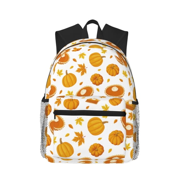 Picia Pumpkin Maple Leaves Large Capacity Backpack Classic Style Backpack Casual Backpack Water-Resistant School Work Travel Outdoor Backpack