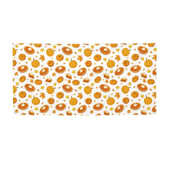 Picia Pumpkin Maple Leaves Pattern Party Banner, Festive Decoration, Holiday Banner, Celebration Decor, Event Banner, Reusable Party Banner-Small