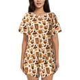 thumbnail image 1 of Picia Pumpkin Witch Hat Coffee Pajamas Sets for Women Soft Short-Sleeved Pjs with Lounge Shorts Two Piece Sleepwear-4X-Large, 1 of 9