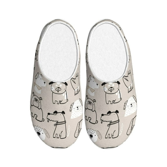 Picia Puppy for Women's Lamb-hug Comfy Fleece House Slippers Memory Foam, Slip-on House Shoes Indoor Outdoor-39/40