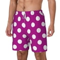 thumbnail image 1 of Picia Purlpe And White Polka Dot pattern Mens Swim Trunks with Compression Liner Stretch Beach Shorts Quick Dry with Zipper Pockets No-Chafing Board Shorts-Large, 1 of 9
