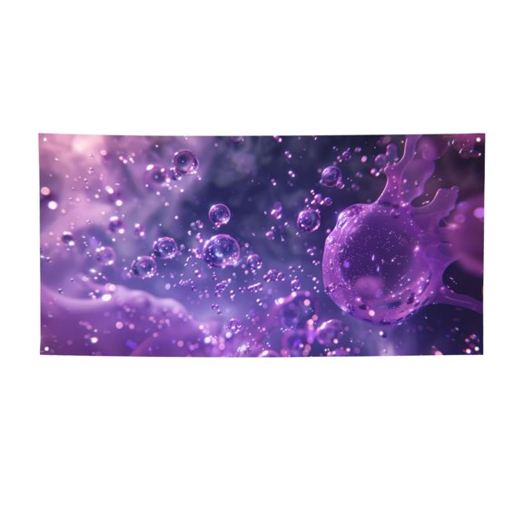 Picia Purple Bubble Abstract Art Pattern Party Banner, Festive Decoration, Holiday Banner, Celebration Decor, Event Banner, Reusable Party Banner-Small