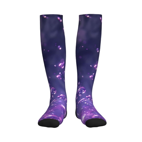Picia Purple Bubble Abstract Art Printed Sports Compression Socks - 15-20mmHg Graduated Compression, High-Performance Soft and Breathable Socks for Men and Women