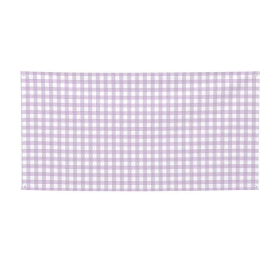 Picia Purple Checkboard Pattern Party Banner, Festive Decoration, Holiday Banner, Celebration Decor, Event Banner, Reusable Party Banner-Small