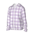 thumbnail image 1 of Picia Purple Checkboard Women's Men's UPF 50+ Sun Protection Hoodie Shirt Long Sleeve SPF Fishing Outdoor UV Hiking Lightweight Shirts-Small, 1 of 9