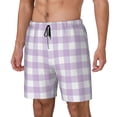 thumbnail image 1 of Picia Purple Checkboard pattern Mens Swim Trunks with Compression Liner Stretch Beach Shorts Quick Dry with Zipper Pockets No-Chafing Board Shorts-Medium, 1 of 9