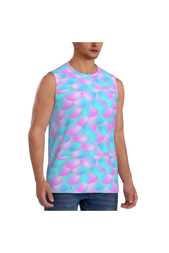 Purple Dragon Scales mens Cotton Tank Undershirts , Moisture-wicking Ribbed Tanks, Lightweight Cotton Tank Undershirts-X-Large