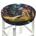 thumbnail image 1 of Picia Purple Glowing Mushroom pattern Round Stool Covers Comfy Seat Covers Stretch Removable WashableChair Slipcover Round Bar Chair Cushion Cover-12 inch, 1 of 7