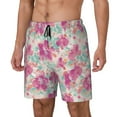 thumbnail image 1 of Picia Purple Watercolor Flowers pattern Mens Swim Trunks with Compression Liner Stretch Beach Shorts Quick Dry with Zipper Pockets No-Chafing Board Shorts-Medium, 1 of 9