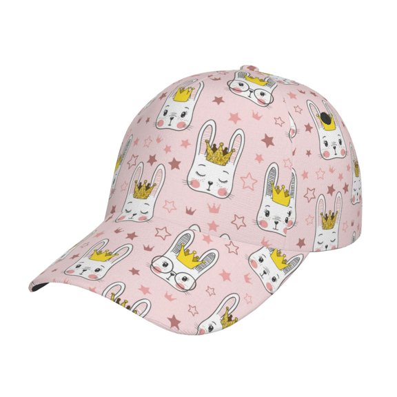 Picia Queen For Rabbit pattern Trucker Low Profile Hat Men Women Baseball Cap Dad Hat Adjustable Unconstructed Plain Cap
