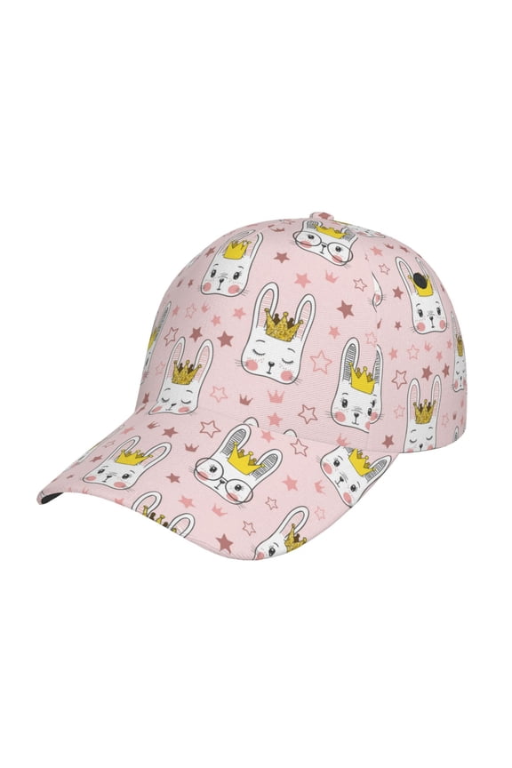 Queen For Rabbit pattern Trucker Low Profile Hat Men Women Baseball Cap Dad Hat Adjustable Unconstructed Plain Cap