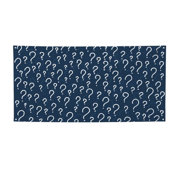 Picia Question Marks Pattern Party Banner, Festive Decoration, Holiday Banner, Celebration Decor, Event Banner, Reusable Party Banner-Small
