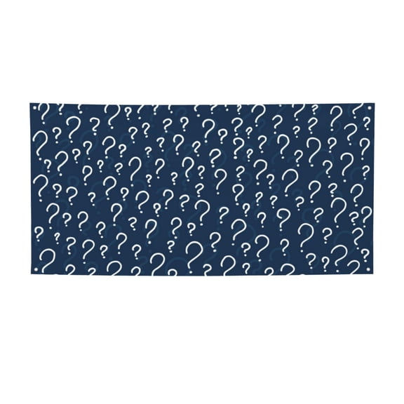 Picia Question Marks Pattern Party Banner, Festive Decoration, Holiday Banner, Celebration Decor, Event Banner, Reusable Party Banner-Small