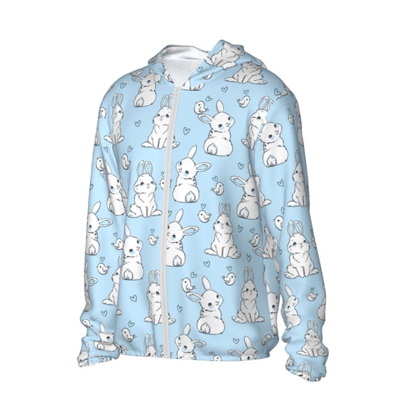 Picia Rabbit And Bird Women's Men's UPF 50+ Sun Protection Hoodie Shirt Long Sleeve SPF Fishing Outdoor UV Hiking Lightweight Shirts-XX-Large
