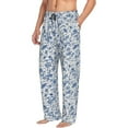 thumbnail image 1 of Picia Rabbit And Butterfly Mens Soft Woven Cotton Elastic Waistband Sleep Pajama Pant Lounge Sleep Pant With Pockets And Drawstring-Small, 1 of 9