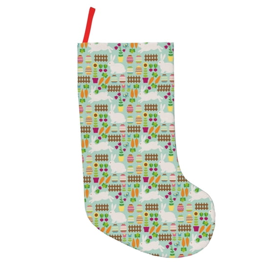 Picia Rabbit And Carrot for 18in Christmas Stockings, Xmas Stocking for Kids, Holiday and Family Stocking for Fireplace or Party Decoration