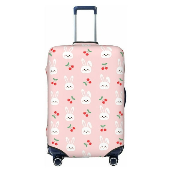 Picia Rabbit And Cherry Luggage Protector Cover Thicken Suitcase Protector Cover Fit 18-32 Inch Luggage-Large