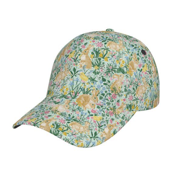 Picia Rabbit And Chick pattern Trucker Low Profile Hat Men Women Baseball Cap Dad Hat Adjustable Unconstructed Plain Cap