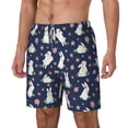 thumbnail image 1 of Picia Rabbit And Flower pattern Mens Swim Trunks with Compression Liner Stretch Beach Shorts Quick Dry with Zipper Pockets No-Chafing Board Shorts-3X-Large, 1 of 9